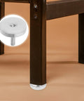 Adjustable Furniture Leveling Feet Kit With M8 Thread Six Pack Heavy Duty Iron And Plastic Construction Easy Install For Table And Chair Legs Perfect For Restaurant Or Home Use Wide Compatibility Across Furniture, white threaded foot on table leg