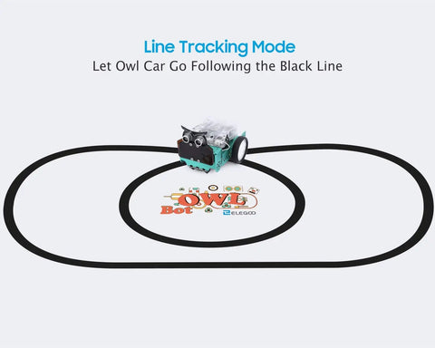 Owl Smart Robot Car Kit For Kids With Nano V4 Controller Arduino Compatible Kid Friendly Hands On Build Code And Bring It To Life With Block Coding Motors Sensors Lights And Sound Ideal For Homeschooling Coding Clubs And Weekend Projects line tracking mode