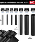 Handy 160 Piece Heat Shrink Tubing Kit With Seven Sizes From Five Sixty Fourths To Nine Sixteenths Inch Two To One Shrink Ratio