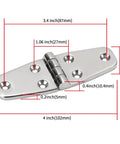 Marine Grade Stainless Steel Boat Hatch Hinge Set Heavy Duty Tough As Nails Four Inch By 1.5 Inch Hinges With Screws For Cabinets Doors
