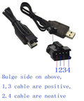 2 Pack 7.4V Battery Charger Cable With SM-4P 4-Pin Plug For 2 X 3.7V 400mA RC Boat Batteries UDI001 UDI008 UDI009 HJ808 HJ812 USB