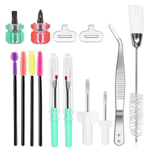 Handy 14Pcs Sewing Machine Cleaning Kit Pro Grade Repair Tools With Double Headed Brush Tweezers And Screwdrivers displayed