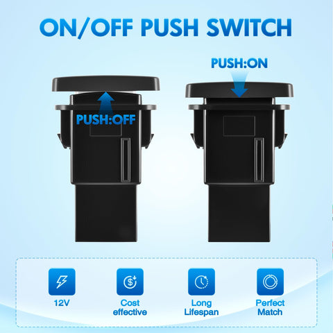 Flux Capacitor Push Button Switch 12V LED SPST On Off View