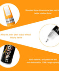 2 In 1 Touch Up Paint Pen For Cars Quick Dry Auto Scratch Remover Precision Metal Tip With Built In Brush Color Accurate White 0.4 Fl Oz Easy Fix For Scratches Chips Dents And Surface Blems, orange cap, alloy nib, ABS material