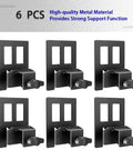 Set Of Six Anti Slip Mattress Holders For Metal Bed Frames, Heavy Duty Rubber Sliders in a close-up view of black metal sliders.