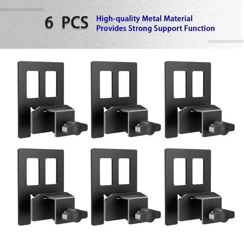 Set Of Six Anti Slip Mattress Holders For Metal Bed Frames, Heavy Duty Rubber Sliders in a close-up view of black metal sliders.