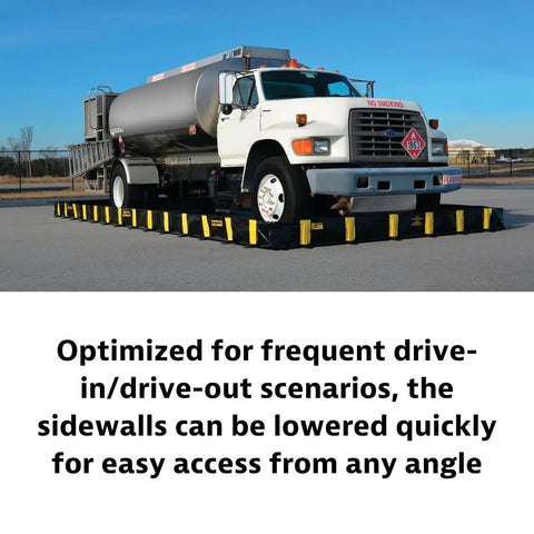 Rigid Lock Quick Berm Drive Over Oil Spill Containment Berm 4 Foot By 6 Foot By 12 Inch With 175 Gallon Capacity PVC Coated Fabric Made In USA Black Heavy Duty