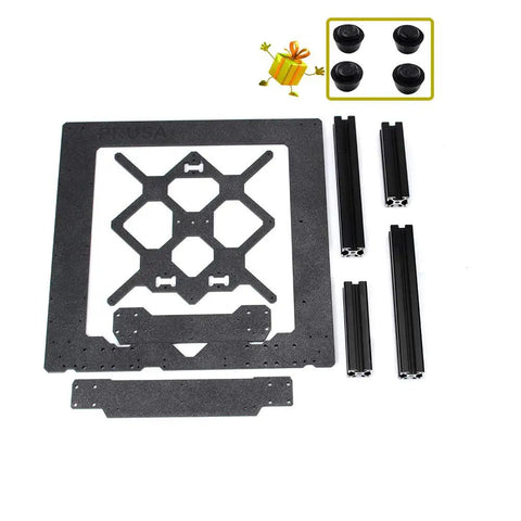 Bulletproof Aluminum Alloy 3D Printer Replacement Frame Kit Featuring Y Axis Motion Carriage Front Rear Plates Black Extrusion Bars And Vibration Dampers For Absolutely Hella Smooth Print Runs