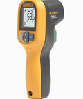 59 Max Plus Infrared Thermometer With 10 To 1 DTS Ratio, Backlit LCD, Laser Pointer, And Compact Toolbox Ready Industrial Grade Temp Tool For Fast, Accurate Measurements From 22 F To 932 F (30 C To 500 C) In Tough Work Environments. handheld yellow and black IR thermometer with LCD display