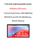 Rock Solid 15.6 Inch Android 14 Digital Signage Wall Mount Capacitive Touchscreen Tablet Hits Different 1080P IPS Display