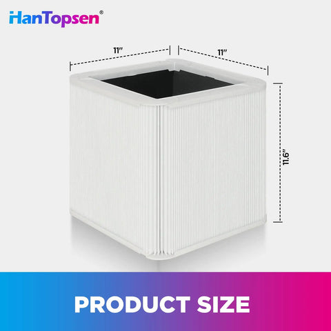 2 Pack 211+ Replacement Filter For Blue Pure 211+ Air Cleaners showing size dimensions 11 x 11 x 11.6 inches