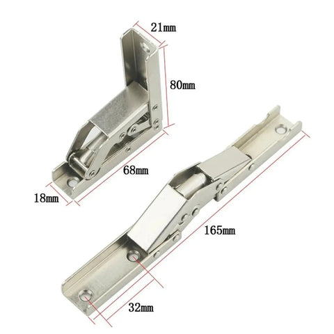 2 Pack 90 Degree Self Locking Folding Hinges For Table Legs And Chairs No Fuss 180 Degree Spring Hinges with measurements