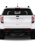 Rear view of Ford Explorer 2011-2019 with Six And Three Quarters Inch Rubber Antenna Replacement With Copper Coil For Ford Explorer 2011 To 2019 Car Wash Proof Weather Resistant Internal Mast Built Beefy antenna.