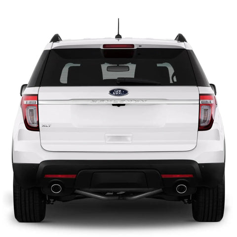 Rear view of Ford Explorer 2011-2019 with Six And Three Quarters Inch Rubber Antenna Replacement With Copper Coil For Ford Explorer 2011 To 2019 Car Wash Proof Weather Resistant Internal Mast Built Beefy antenna.