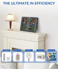 14 In 1 Wireless Weather Station With Outdoor Sensor And Radio Controlled Clock on fireplace mantel with display showing weather data