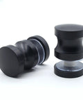 Straight Up Built Tough Black Shower Glass Door Handles 2 Pack Stainless Steel One Sided Bathroom Hardware with comfy smooth grip.
