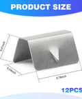 Stainless steel windshield rain deflector clip, glass-channel retainer, compatible with HEKO G3 SNED, silver