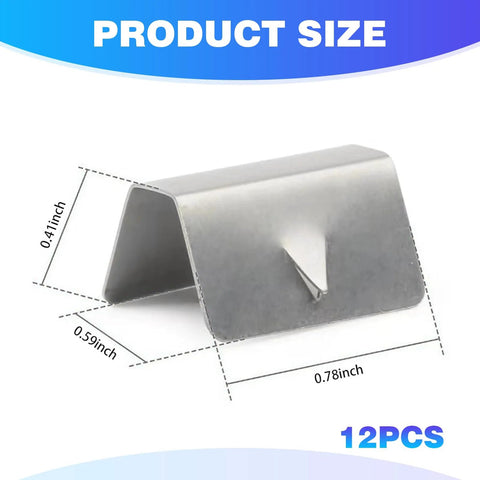 Stainless steel windshield rain deflector clip, glass-channel retainer, compatible with HEKO G3 SNED, silver