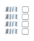 Rotating Concealed Hinges Set for Doors and Cabinets, 4 Pack Heavy Duty 8 Hole Metal Strut Back Buckles, Easy Install, Durable