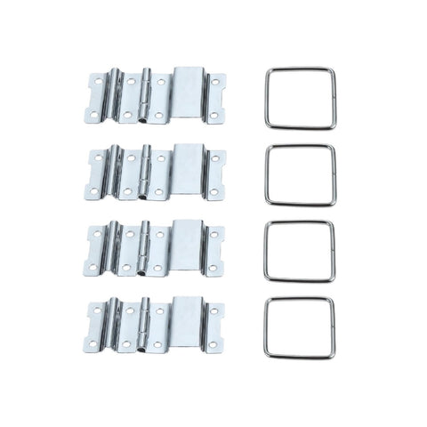 Rotating Concealed Hinges Set for Doors and Cabinets, 4 Pack Heavy Duty 8 Hole Metal Strut Back Buckles, Easy Install, Durable