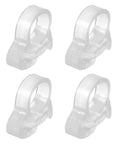 Front view of 4 Pcs Clear Plastic Hose Clamps With Half Inch Interface Heavy Duty Double Snap Grip Ratcheting Adjustable Clamp