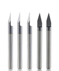 Ten Piece Carbide Engraving Bit Set With 3.175mm Shank And V Groove Cutter Design for precision marking on materials.