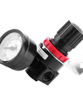 Air Control Regulator Valve With Gauge For Compressed Air Systems, Rock Solid Pressure Regulation, Aluminum Alloy Pneumatic Component