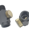 Two Pack Brass Inline Air Flow Regulator Adjustable One Quarter Inch NPT Male and Female Valves for Air Compressors