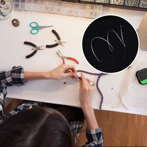 Jewelry-maker using Pro Grade 14 Inch Silver Plated Gold Plated Alloy Solder Wire For Jewelry Making And Electronics Low Temperature Hard Weld 0.88mm Diameter 35cm Length With 50 To 70 Percent Silver Content For Repairs.