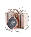 50 Pack Candy Boxes With Compass Gift Sets for Weddings Parties Valentines Day, rose gold finish shown, gift box dimensions