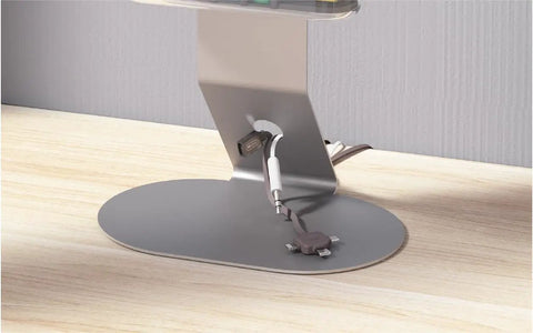 Magnetic Desk Organizer Set With Modular Stand Metal Construction Three Trays And Pen Holder For Office Home Dorm Study Room Space Saving Stationery Organizer Gift Ready For Any Workspace Vibe shown from side view