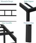 Built Tough 18 Inch Queen Metal Bed Frame With Attached Headboard, Zero Squeak Noise Free Design, Quick Snap Together Assembly, Heavy Duty Black Powder Coated Finish For Roomy Underbed Storage Solutions with minimal design features.