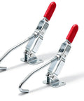 2 Pcs J Hook Toggle Clamp 374lb Heavy Duty Pro Grade Toggle Latch Clamp for woodworking jigs and fixtures with red handles