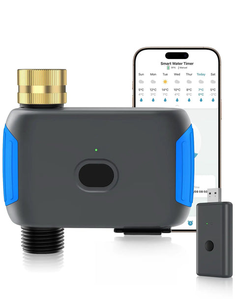 WiFi Sprinkler Timer With Bluetooth Hose Timer, Programmable Outdoor Irrigation System With Remote App, control screen showing