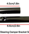 V5 steering damper bracket size for Carbon Fiber Look Steering Damper Kit For Dual Motor Electric Scooters, showing dimensions