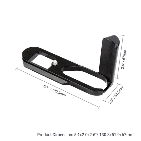 Heavy Duty Metal Hand Grip For Leica Q3 Handgrip Secure Handle Bracket With Grippy Anti Slip Pads Arca Swiss Quick Release Plate shown