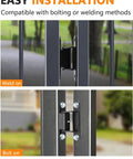 Built Tough 7 Inch Gate Hinge 4 Pack With Bolt-On Or Weld-On Installation, 180 Degree Swing, Extended Hinges For Heavy Duty Outdoor Gates, Weatherproof Construction, Corrosion Resistant, Self-Lubricating Pins, bolt-on and weld-on gate hinge