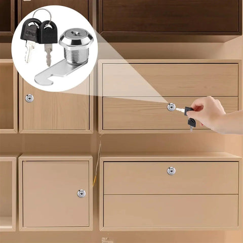 Cam Lock Drawer Cabinet Lock Kit 16 20 25 30mm for Office Desk File Cabinet Letter Box and Mailbox DIY Friendly 1 Pack