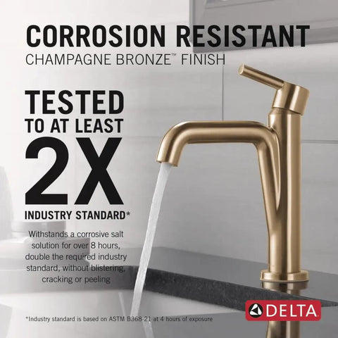 Nicoli Brushed Gold Bathroom Faucet With Champagne Bronze Finish, Fits 1 or 3 Hole Vanity Sink, water flowing, side view