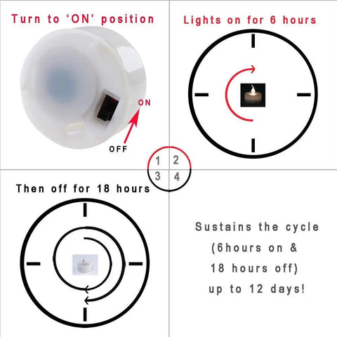 Flameless LED Tea Lights With Timer 6 Hours On 18 Hours Off Warm White 12 Pack Battery Included No Fuss Smoke Free Realistic Flicker Ideal For Decor And Ambience