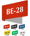 Heavy Duty Horizontal Warehouse Aisle Signs Custom Engraved L Shaped Rack Markers With Kickass Durable ABS Plastic Build Pre Drilled Mounting Holes Ready To Hang Made In Usa, red and colored L shaped rack markers