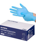 Heavy Duty 6 Mil Blue Nitrile Work Gloves With Rock Solid Textured Grip For Mechanics And Auto Shops, Powder Latex Free Tear Resistant Daily Grind Hand Armor, 100 Pack XX Large being worn to demonstrate fit.