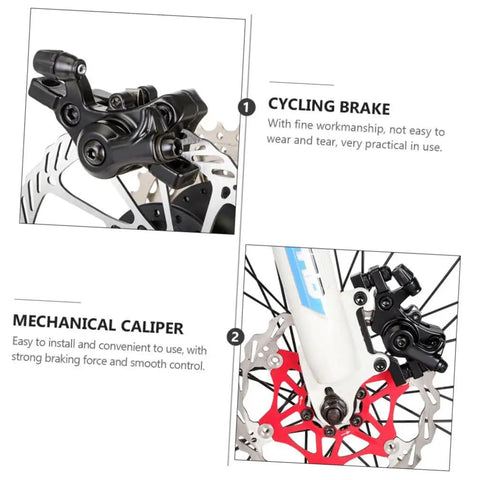 Built Tough Mechanical Disc Brake Kit For Mountain And Road Cycles featuring adjustable aluminum alloy caliper, detailed view of brake assembly.