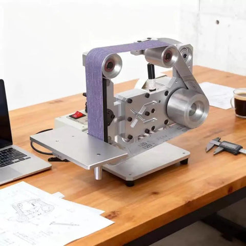 Tough As Nails 750W Belt Polisher And Grinder For Woodworking Trimming Sanding with aluminum body and adjustable table.