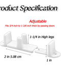 5 Pack Adjustable Bypass Sliding Door Guides For Closet Doors White Fits Three Quarter To One And Three Eighths Inch Thick Bypassing Doors Mount Design Includes Two And One Eighth Inch Base And One And Quarter Inch High Spacer Pins Plus Fifteen Screws