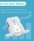 Sliding Screen Door Roller Replacement Kit For Older Andersen Systems Part 1274104 showing adjustable roller on blue background