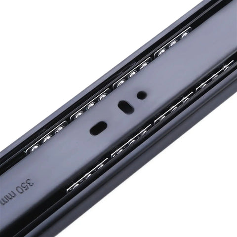 Close-up of Smooth Glide Full Extension Drawer Slides With Buffer Rebound And Hydraulic Guide Three Section Drawer Rails For Home Cabinets