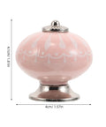 Front view of blush ceramic drawer handle, 4.1cm height, 4cm diameter, part of 4 Pack Handcrafted Blush Ceramic Drawer Handles