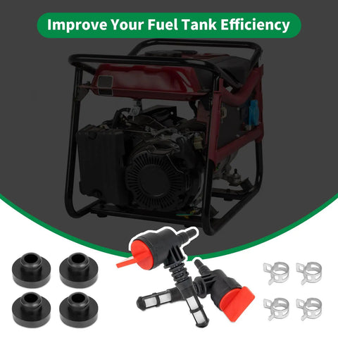 Two Pack 90 Degree Fuel Shut Off Valve Kit With Leak Proof Grommet Clamps And Bushings For Generac generator engine repair