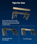 BMW Timing Vanos Camshaft Locking Tool Kit For N51 N52 N53 N54 N55 S55 Engines tool beams with tips for use guidelines.